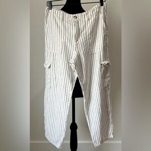 Sanctuary White and Black Striped Cargo Pants